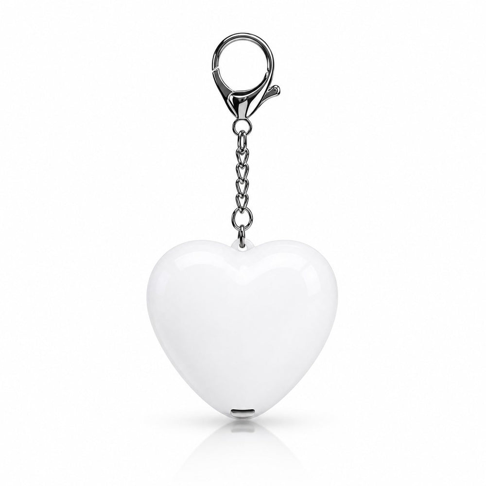 The Blamp™ heart-shaped keyring light, front view